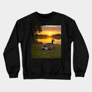 goose watching the sunset Crewneck Sweatshirt